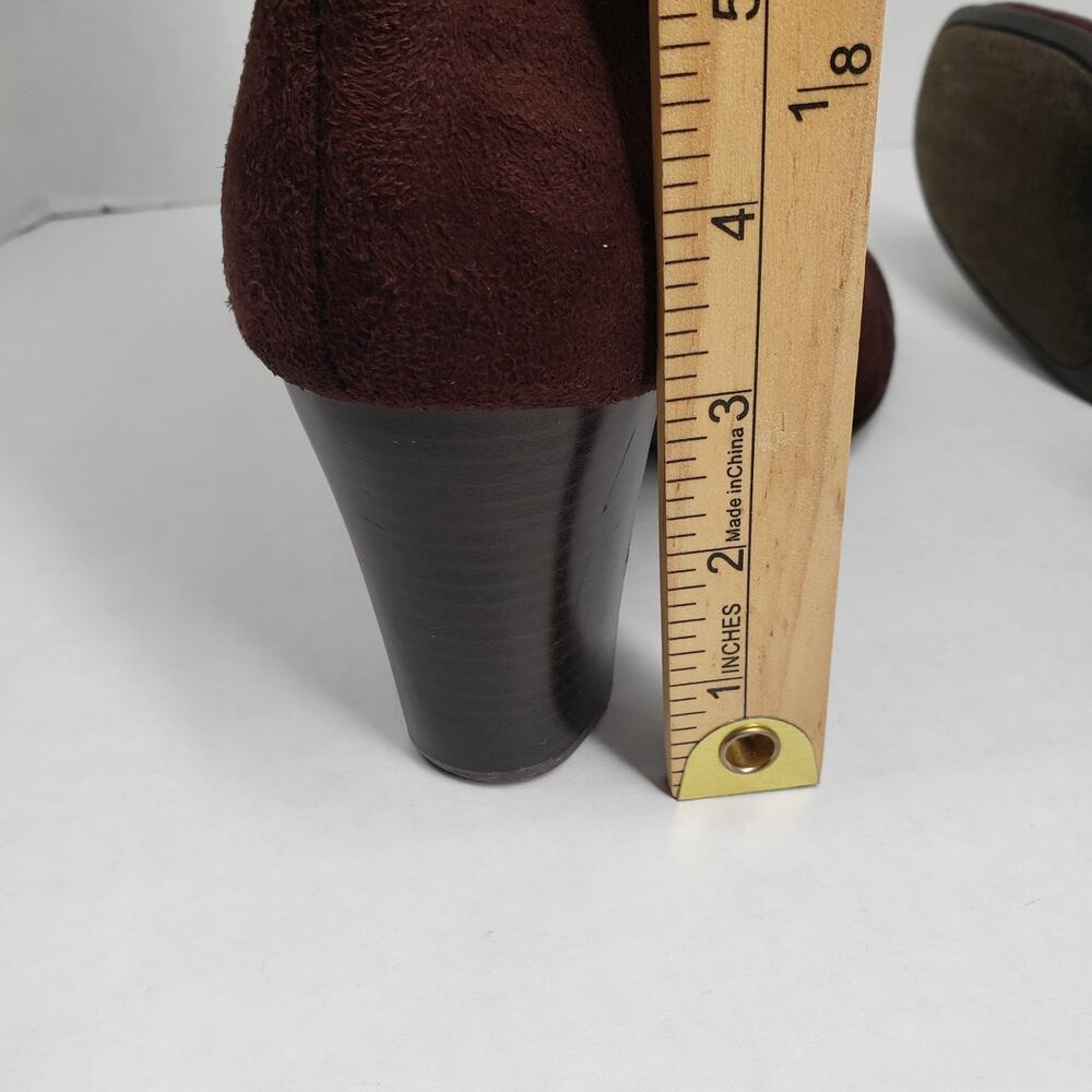 Predictions Faux Suede Knee High Boots Women 10 Wide Brown Slouchy Bohemian Fall - Picture 14 of 16